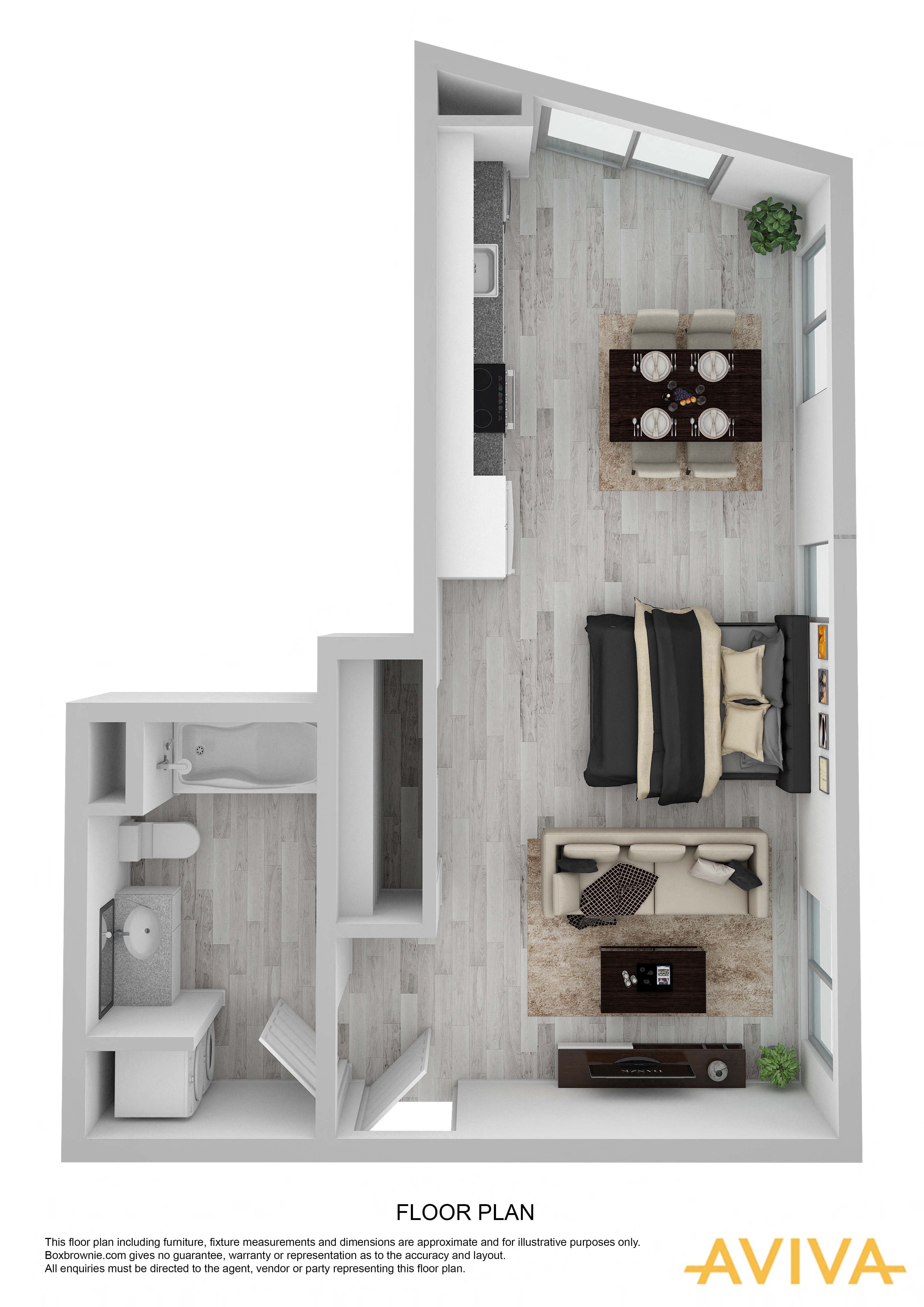 Floor plan for studio, 1 bath, 467 sqft